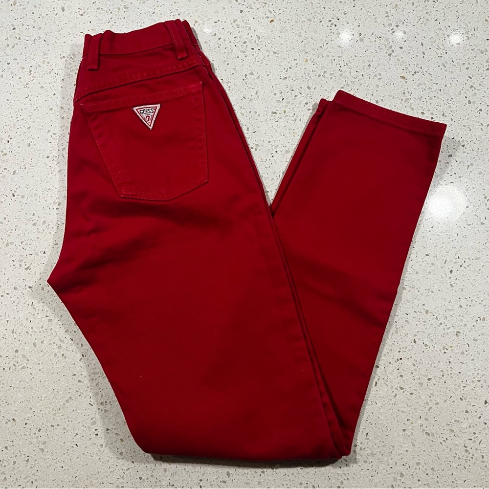 Vintage Guess Red High Waisted Jeans